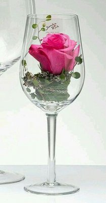 1 a rose in wine glass